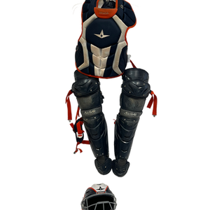 Used All Star CPCC912S7X Catchers Helmet w/Mask White And Orange One Size 11692-S000139023
