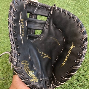 Black Rawlings Right Hand Throw First Base Baseball Glove 31" (Used)