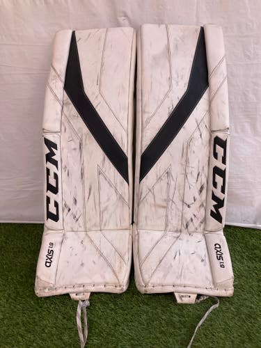 White 33" Senior CCM Axis 1.9 Goalie Leg Pads (Used)