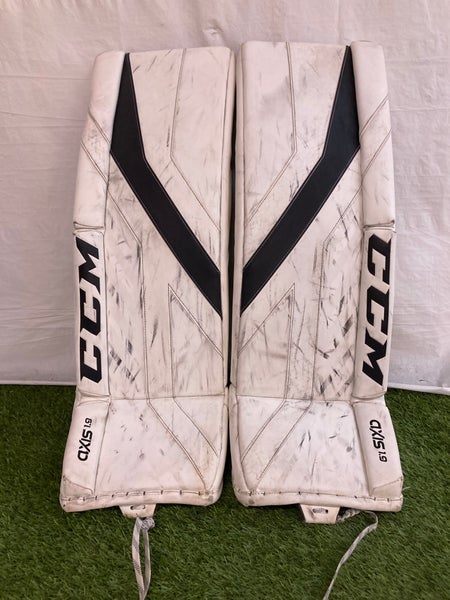 White 33" Senior CCM Axis 1.9 Goalie Leg Pads (Used)