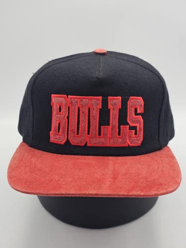 NEW Vintage Rare Chicago Bulls NBA Sports Suede Brim Sample Hat Cap Vtg Snapback