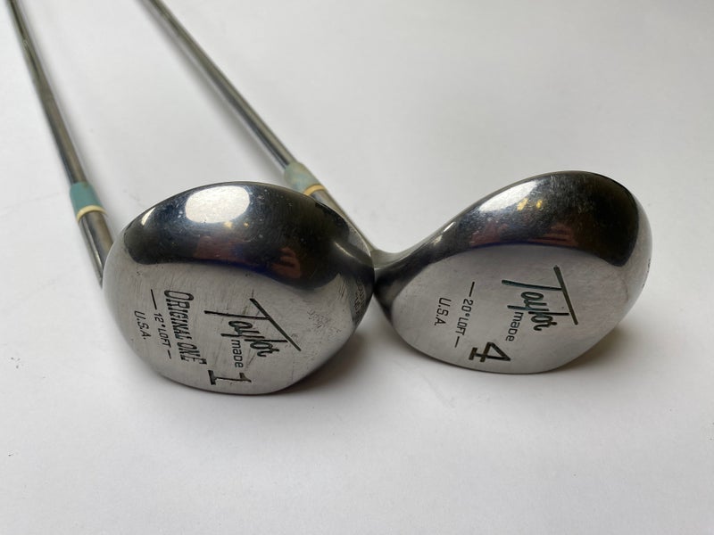 Taylormade Pittsburgh Persimmon 1 & 4 Wood Set 12* 20* Taylite Ladies Steel RH