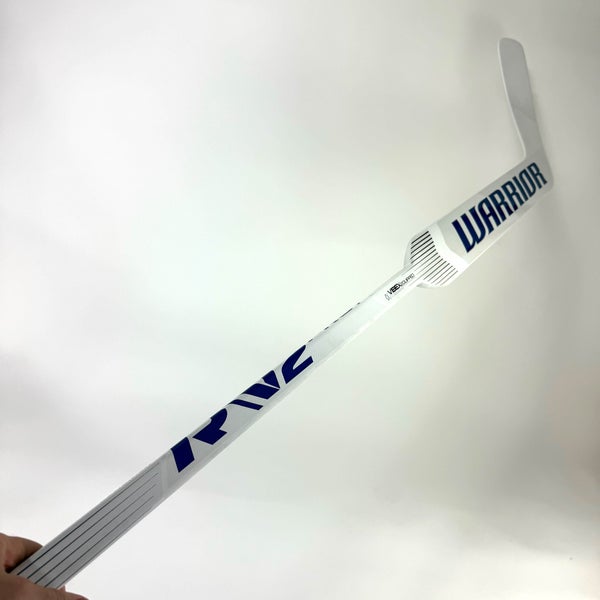 New Regular White/Blue Warrior Ritual V2PRO+ Goalie Stick | 25" Paddle Custom Curve | R301