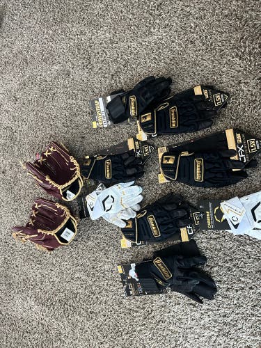 Lot of baseball gear