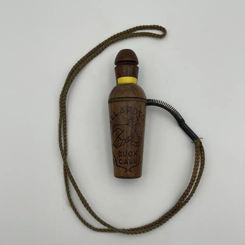 Vintage Mallardtone M-5 Duck Call Wood Yellow Reed Stopper W/ Lanyard