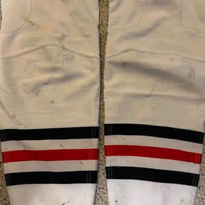 White Chicago Blackhawks Reebok, CCM Large and XL Adult Reebok Pro Stock Socks  Used Cut protection