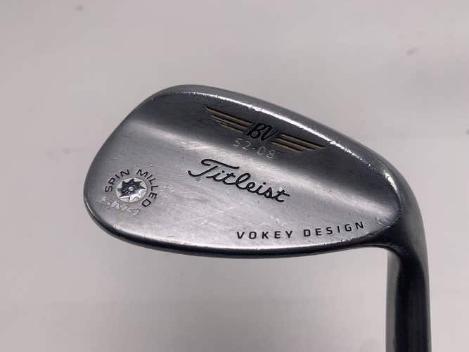 Titleist Vokey Spin Milled SM4 Chrome Gap Wedge GW 52* 8 Wedge Steel Mens RH