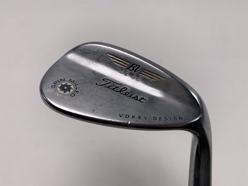 Titleist Vokey Spin Milled SM4 Chrome Wedge 52* 8 Bounce Wedge Steel Mens RH