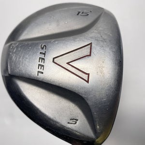TaylorMade V Steel 3 Fairway Wood 15* MAS2 Stiff Graphite Mens RH Midsize Grip