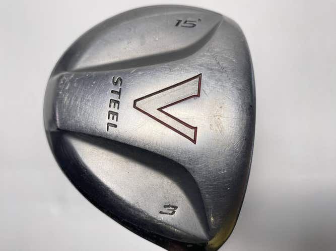TaylorMade V Steel 3 Fairway Wood 15* MAS2 Stiff Graphite Mens RH Midsize Grip