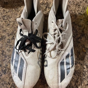 White Men's Adult Size M 11.0 (W 12.0) Adidas Molded Cleats Cleats (Used)