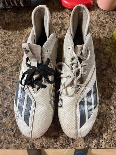 White Men's Adult Size M 11.0 (W 12.0) Adidas Molded Cleats Cleats (Used)