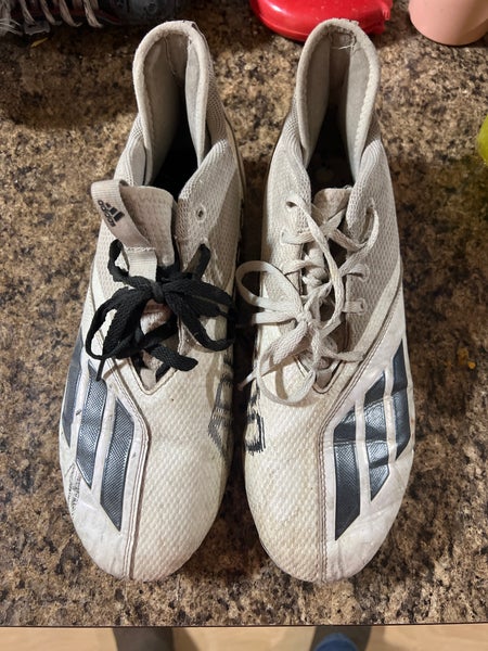 White Men's Adult Size M 11.0 (W 12.0) Adidas Molded Cleats Cleats (Used)