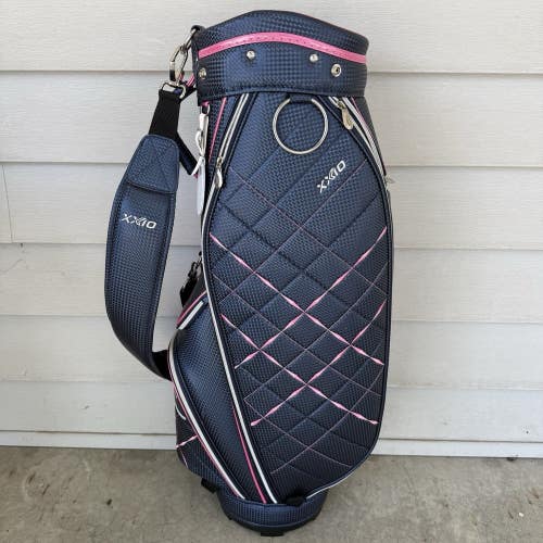 XXIO 11 Lightweight Golf Cart Bag Blue Pink 5 Way Dividers With Raincover