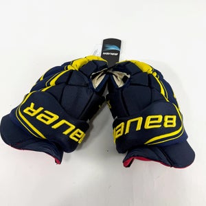 New Navy and Yellow Bauer Vapor 1x Pro Lite Gloves | 15" | B585