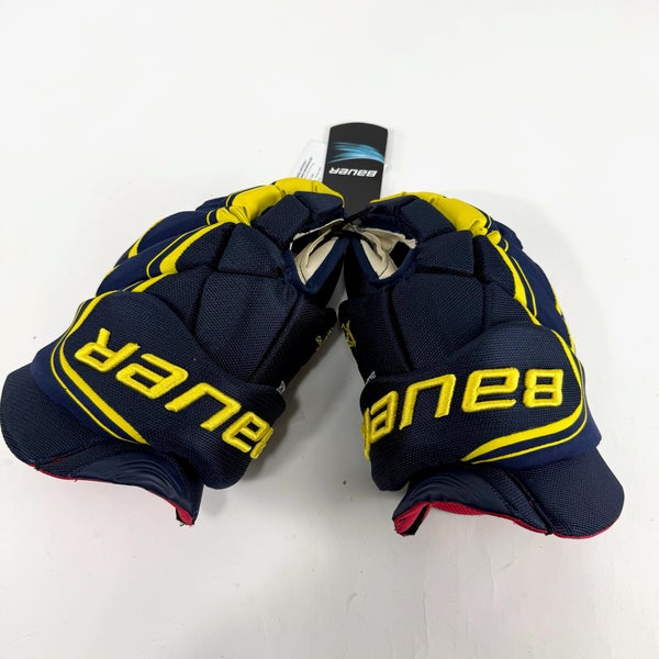 New Navy and Yellow Bauer Vapor 1x Pro Lite Gloves | 15" | B585