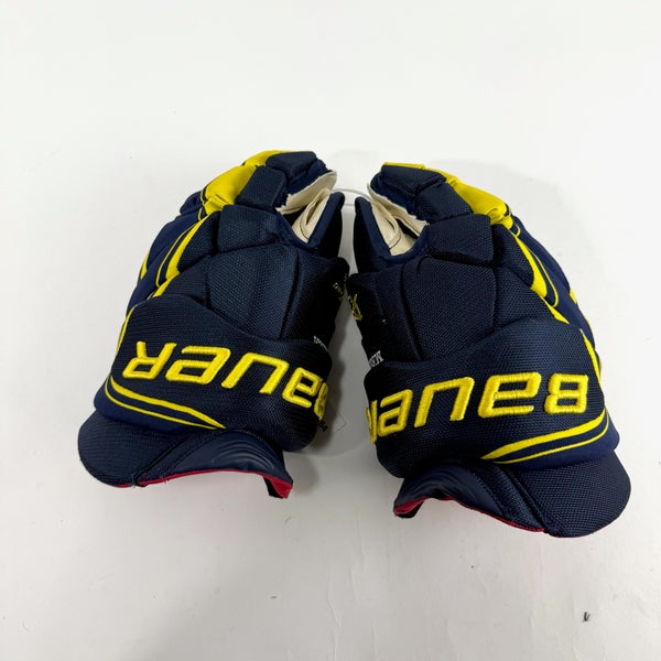New Navy and Yellow Bauer Vapor 1x Pro Lite Gloves | 15" | B584