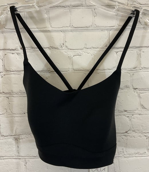 Calia WAX17372 Women's ENERGIZE Crossback Strappy Low Support Bra Pure Black XS