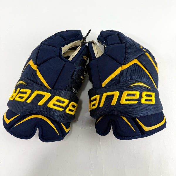 New Navy and Yellow Bauer Vapor 1x Pro Gloves | 15" | B574