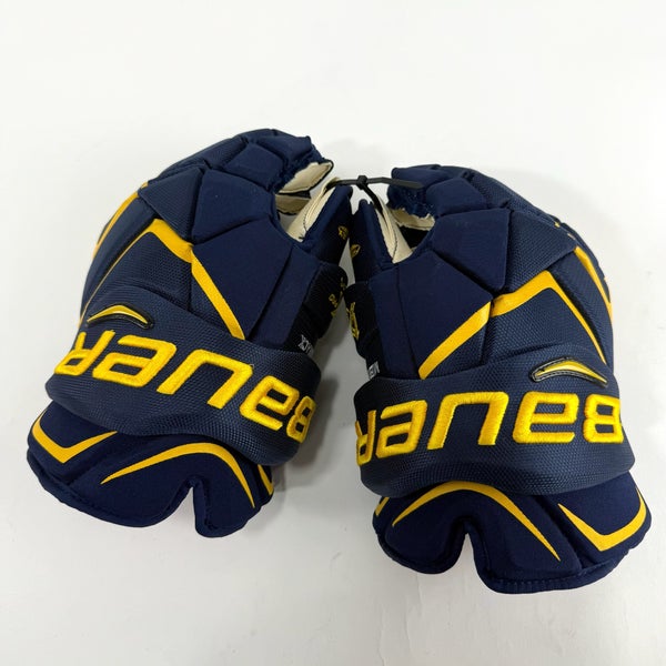 New Navy and Yellow Bauer Vapor 1x Pro Gloves | 15" | B578