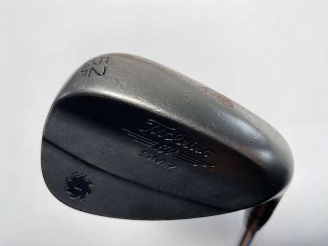 Titleist Vokey SM7 Jet Black Gap Wedge GW 52* 8 Bounce F-Grind Wedge Mens RH