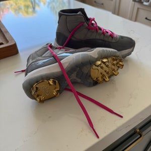 Custom Jordan 11 cool grey football cleats