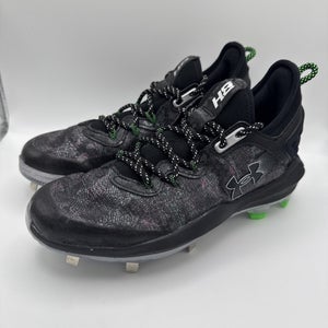 UNDER ARMOUR UA Harper 8 Low ST Metal Baseball Cleats Mens Size 7.5 Black Noir