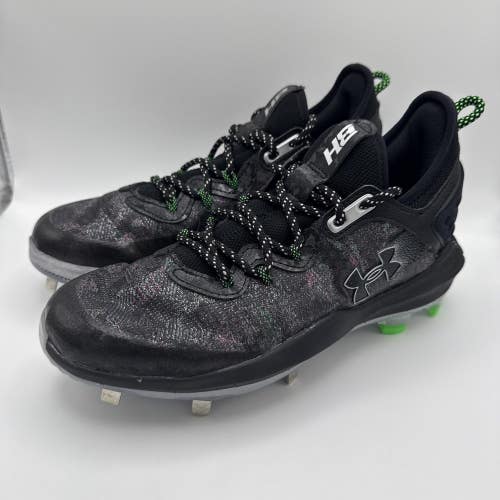 UNDER ARMOUR UA Harper 8 Low ST Metal Baseball Cleats Mens Size 7.5 Black Noir