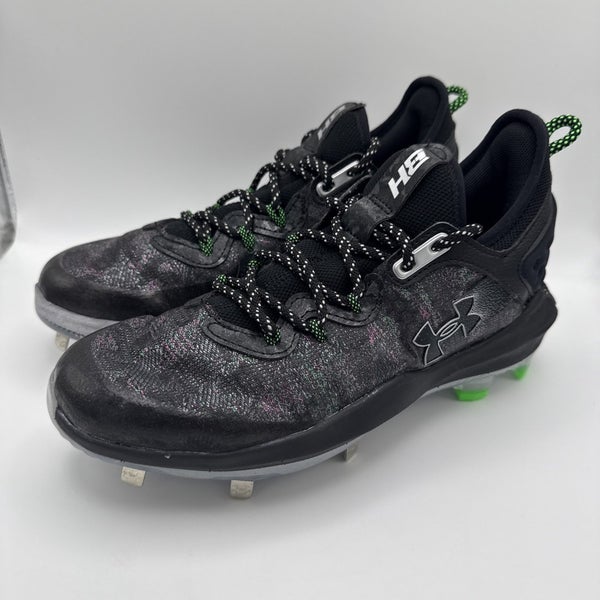 UNDER ARMOUR UA Harper 8 Low ST Metal Baseball Cleats Mens Size 7.5 Black Noir