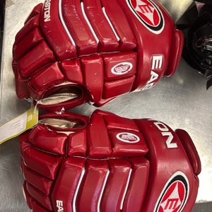 14" Easton Synergy 800 (Used) Red Senior ice hockey Gloves rare