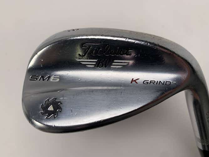 Titleist Vokey SM6 Tour Chrome Wedge 58* 12 Bounce K-Grind Wedge Steel Mens RH