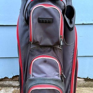 Bag Boy 2023 Revolver XP Golf Cart Bag-Charcoal/Black/Red, 14 Way Rotating Top