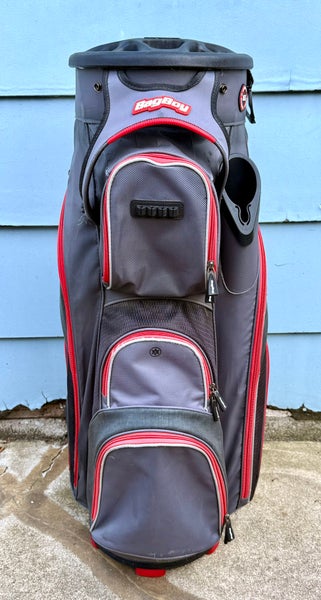 Bag Boy 2023 Revolver XP Golf Cart Bag-Charcoal/Black/Red, 14 Way Rotating Top