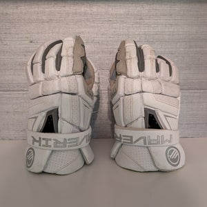 White Maverik M6 Lacrosse Gloves 13" (Used)