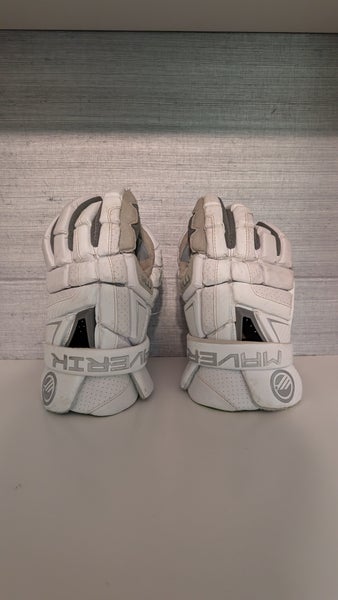 White Maverik M6 Lacrosse Gloves 13" (Used)