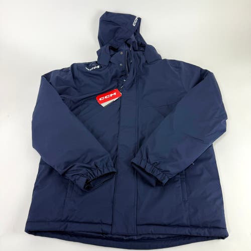 New Navy CCM Team Winter Jacket | Senior Medium | #191520307738