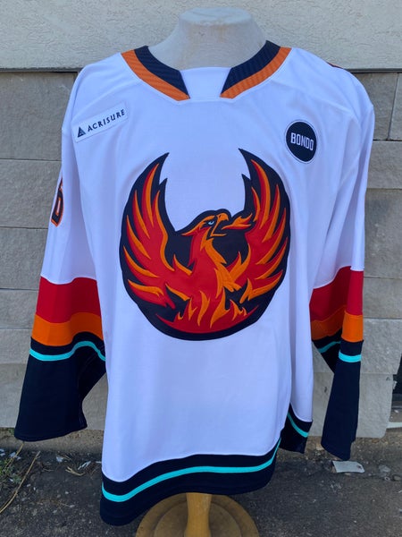 CCM Pro Stock Coachella Valley Firebirds White Game Jersey CASWELL 7382