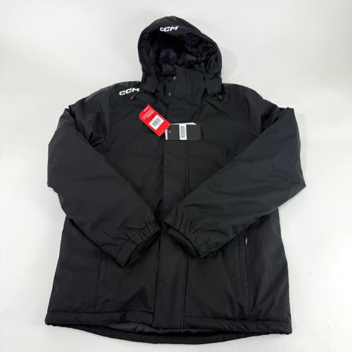 New Black CCM Team Winter Jacket | Senior Small | #191520297206