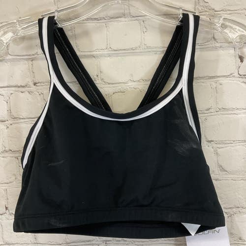 DOLFIN 6582C Girl's 100% Polyester 2-Piece Swimsuit Top Black White Large