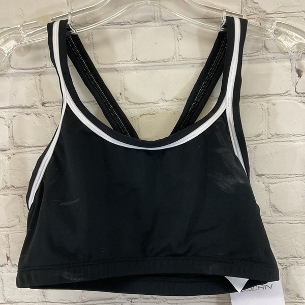 DOLFIN 6582C Girl's 100% Polyester 2-Piece Swimsuit Top Black White Large