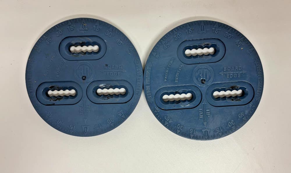 binding plates for burton snowboards Pair Vintage 1990s Burton 3D Binding Mounting Discs Light Blue Fast Shipping