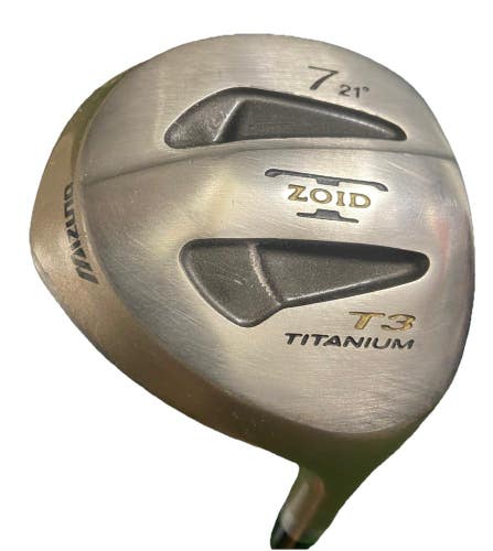 Mizuno T3 TZoid Titanium 7 Wood 21* Turbo Gold Ladies Graphite 40.5" RH New Grip