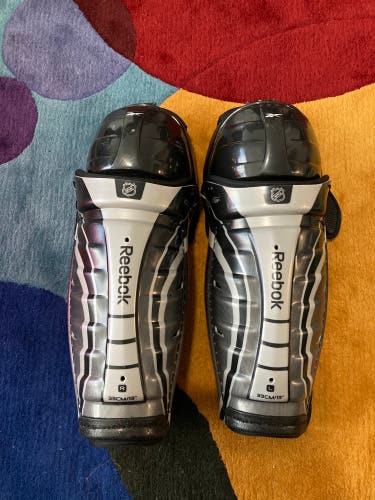 13” Reebok NHL Series Silver Shin Pads (Used)