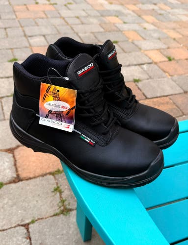 MENS GIASCO EDISON DIELECTRIC SAFETY WORK BOOTS - MADE IN ITALY US SIZE 9 (NEW)