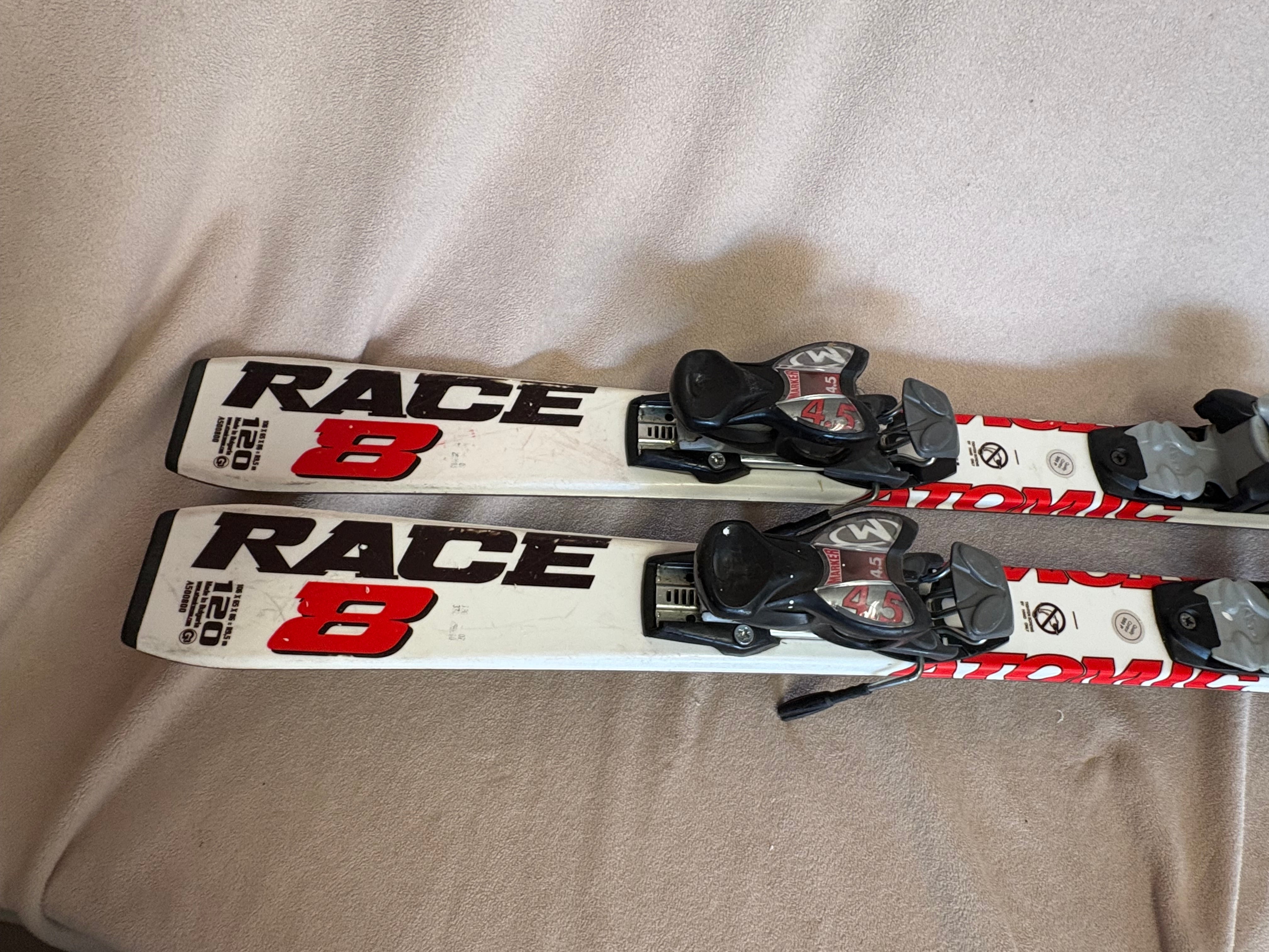 Atomic Race 8 スキー ビンディング 120 Unisex Atomic 120 cm Racing Race 8 Skis With Bindings (Used