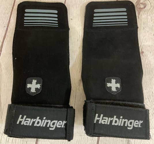 Harbinger Medium Lifting Grips BioForm Padding Heavy Duty NeoTeck Material Black