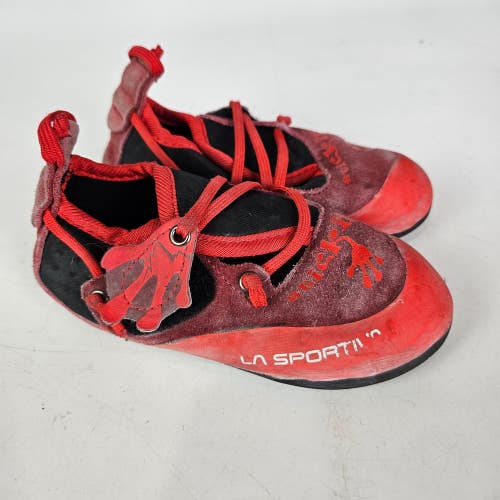 La Sportiva STICKIT Rock Climbing Shoes Kids 8-9 Red Outdoor Slip-On