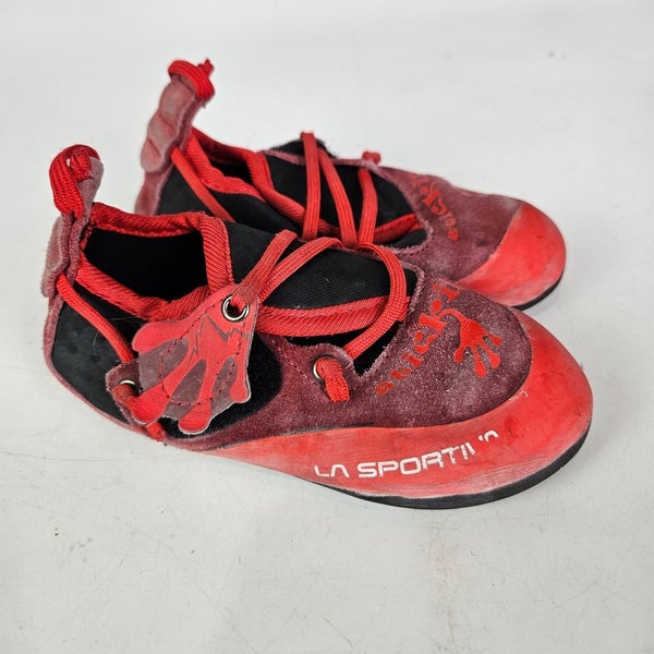 La Sportiva STICKIT Rock Climbing Shoes Kids 8-9 Red Outdoor Slip-On