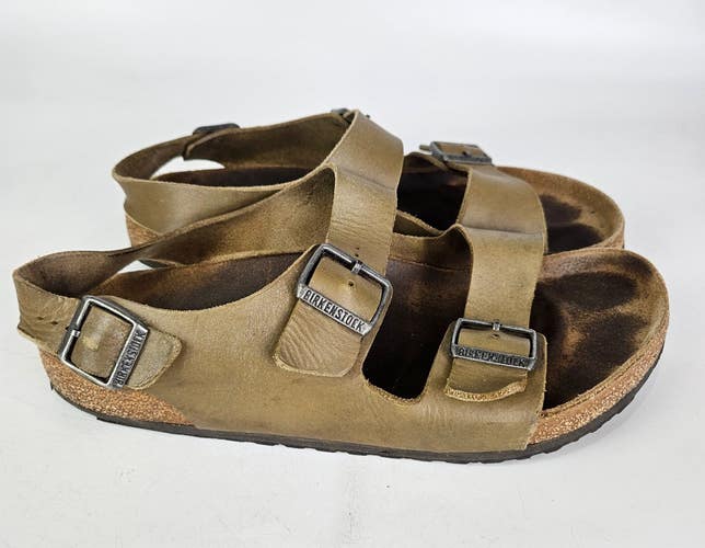 Birkenstock Milano Men's Green Leather Slingback Sandals Size: 13