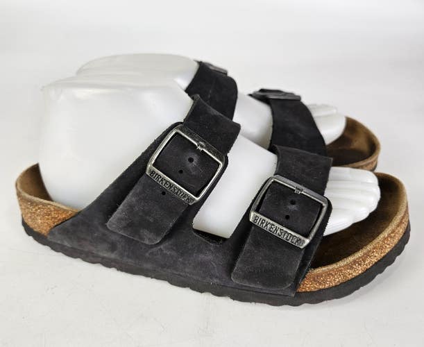 Birkenstock Arizona Black Leather Double Strap Sandals Shoes Women's Size 39 / 8